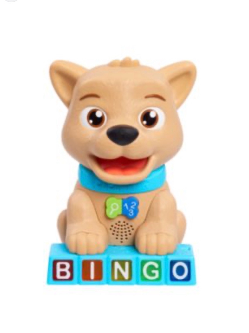 Interactive Tan Puppy Learning Toy with Bingo Buttons, Early Developmental music
